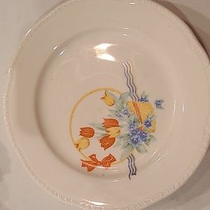 2 Vintage floral Easter Spring plates